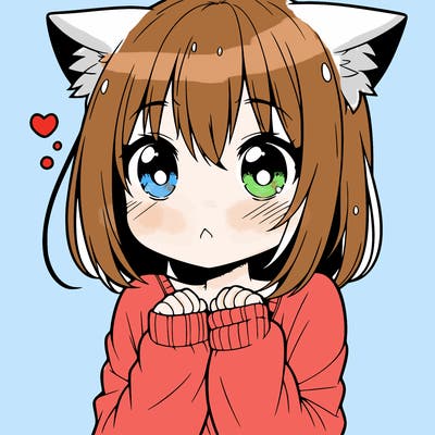 shy anime catgirl