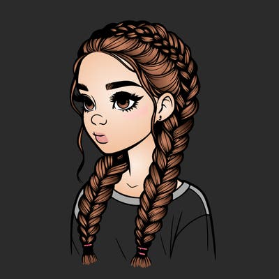 realistic girl with braids