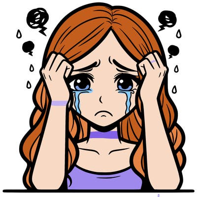 a heartbroken and very stressed woman