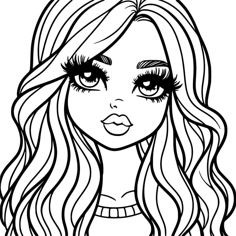 girl with long hair lucious lips