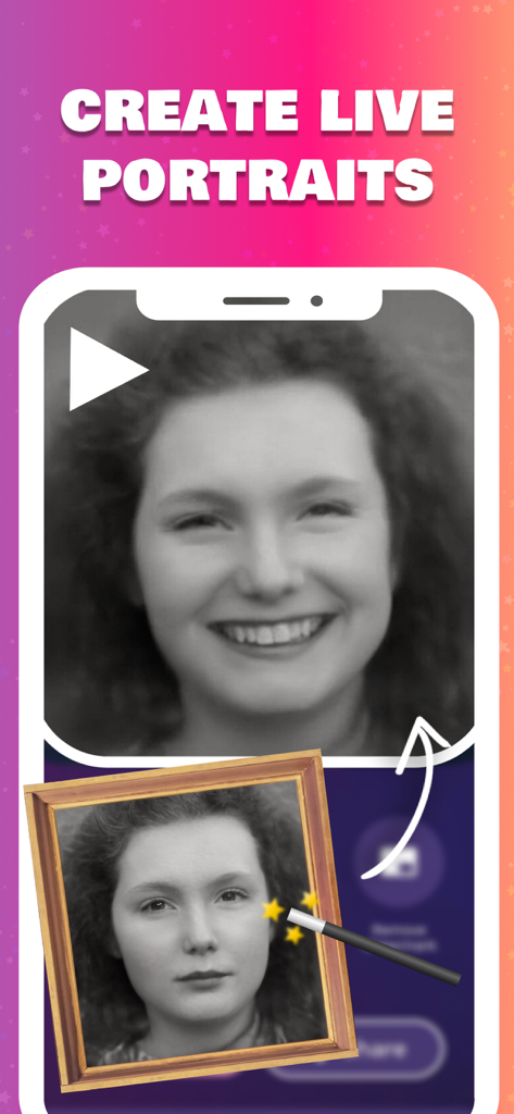 TokkingHeads AI Magic Avatars - Una demostración de la aplicación TokkingHeads convirtiendo un retrato estático en un video animado en vivo.