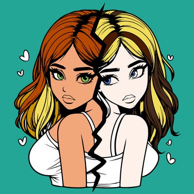 realistic girl split