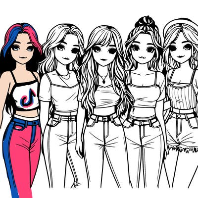 five realistic group of girls