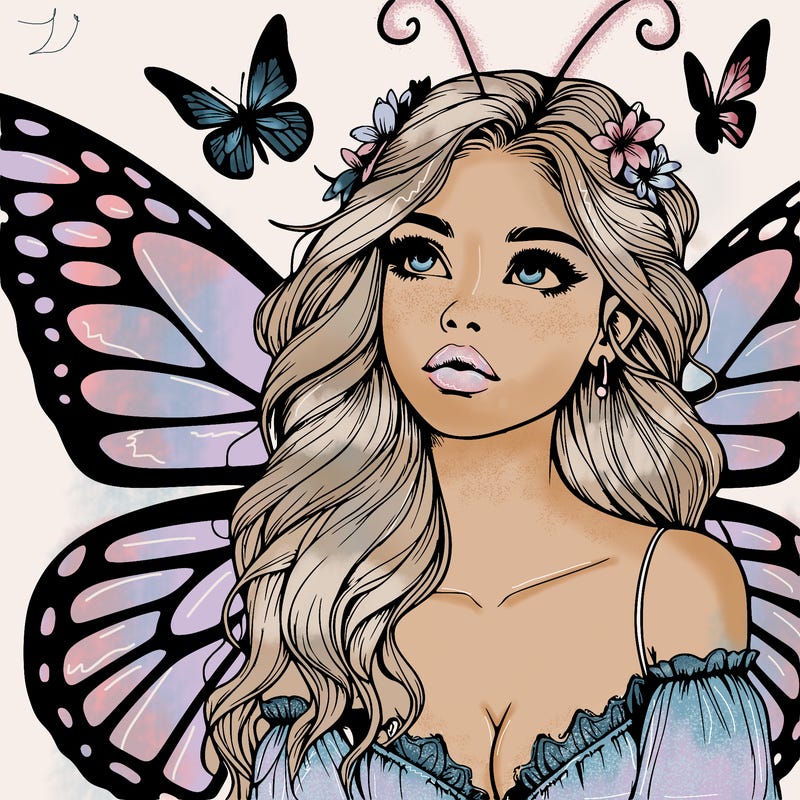 butterfly fairy realistic girl