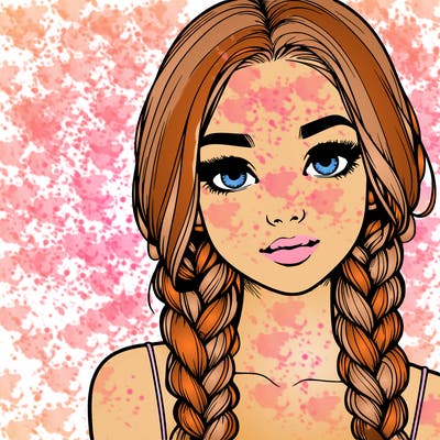 realistic girl with braids