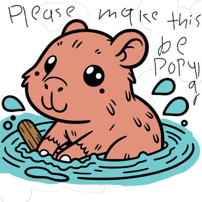 cute capybara taking a bath