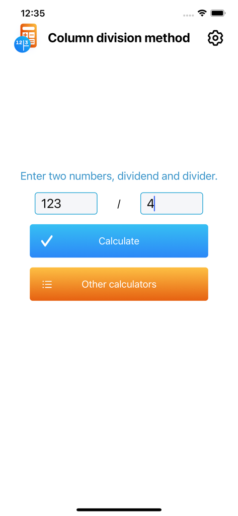 Column division method - Education App | MWM