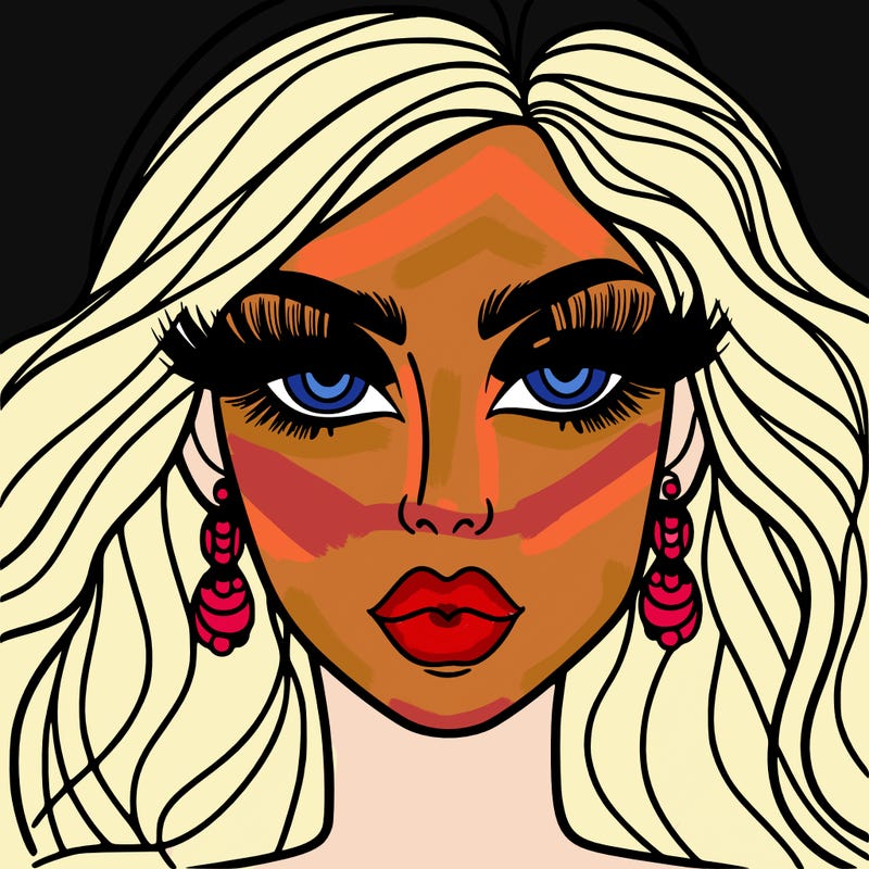 woman with extravagant makeup