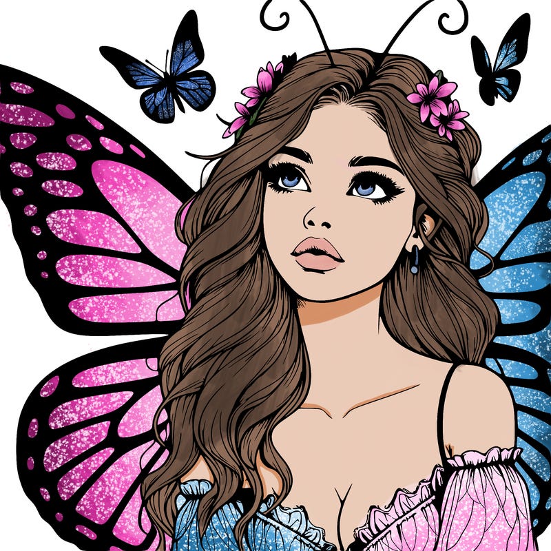 butterfly fairy realistic girl
