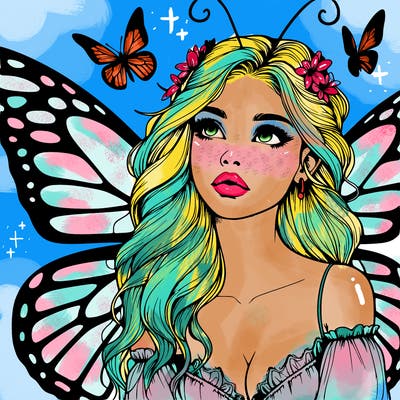 butterfly fairy realistic girl
