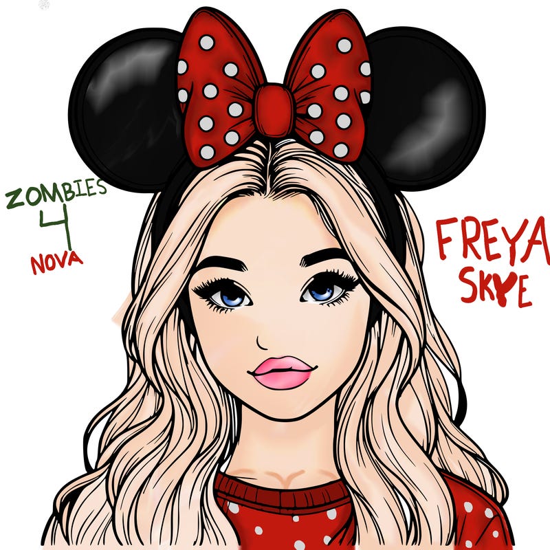 aesthetic realistic girl wearing mickey mouse ears