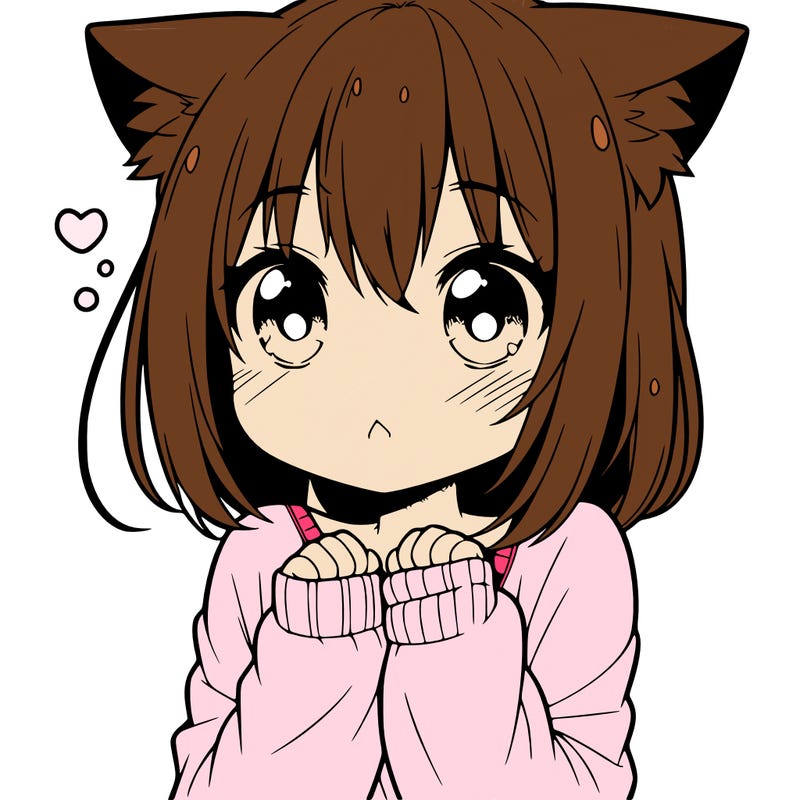 shy anime catgirl