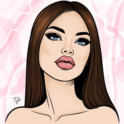 realistic woman with full lips