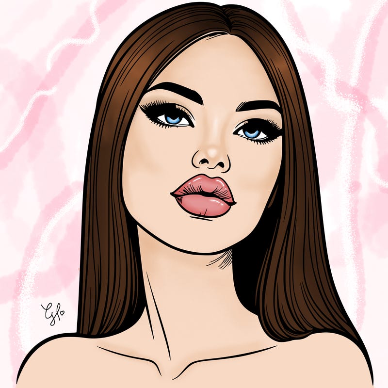 realistic woman with full lips