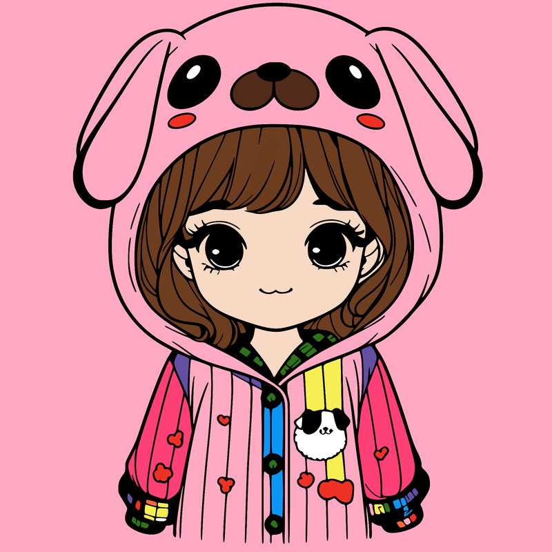 realistic girl in dog pjs