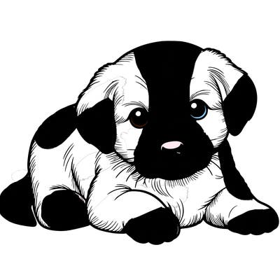 a cute realistic puppy