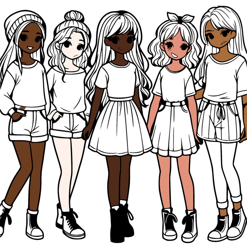 a group of five girls