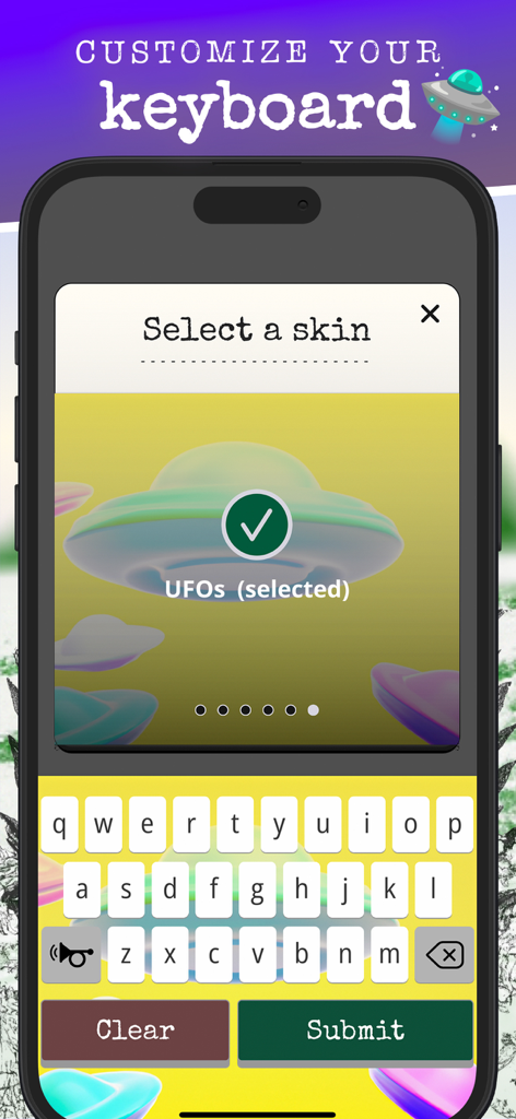 Qwert - The Typing Word Game - Customizing the keyboard skin in the Qwert typing word game