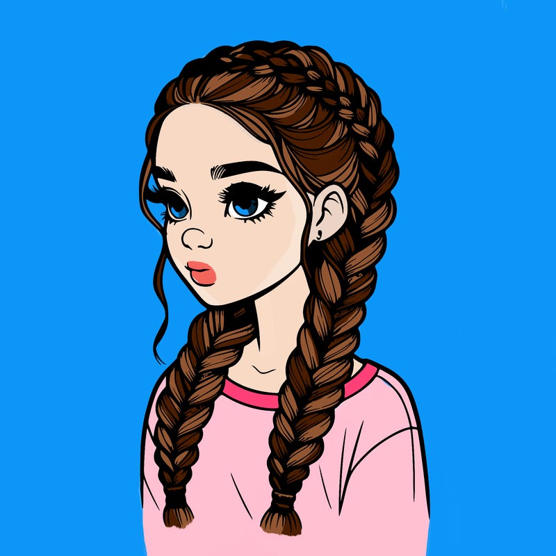 realistic girl with braids