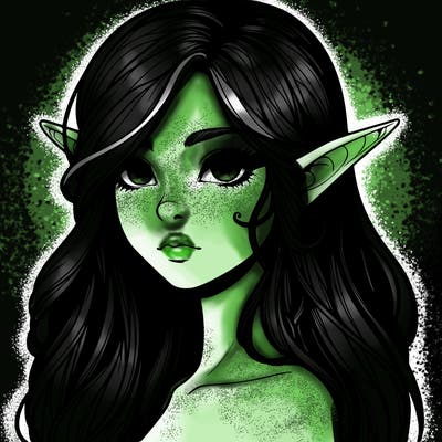 elf girl realistic dark fantasy