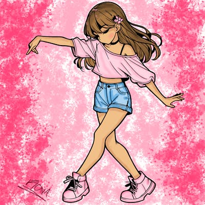 realistic girl danceing