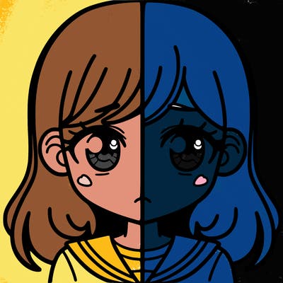 a split of a girl