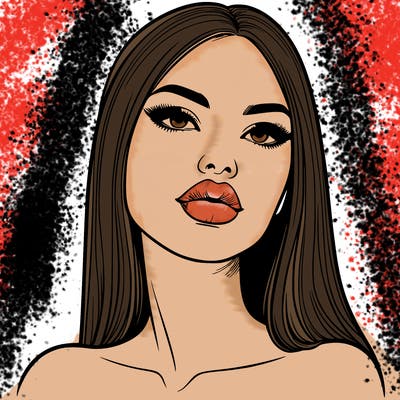 realistic woman with full lips