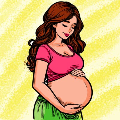 woman heavily pregnant realistic