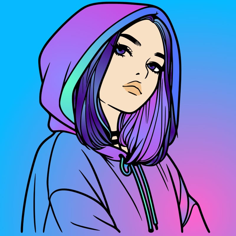 a realistic girl in a hoodie