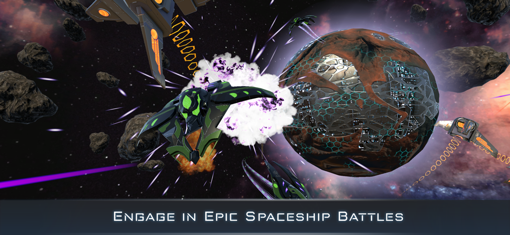 Épica batalla de naves espaciales y combate planetario en Cosmic Frontline AR