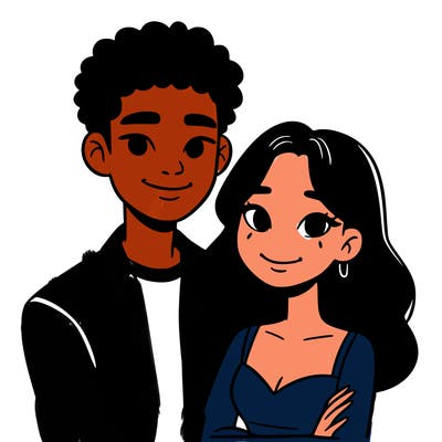 black woman and asian man couple