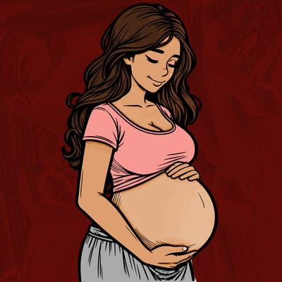 woman heavily pregnant realistic