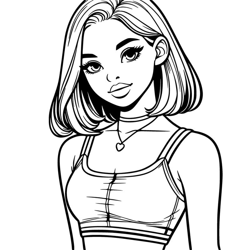 realistic girl in crop top