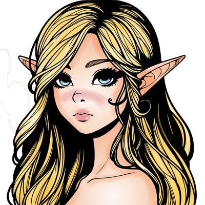 elf girl realistic dark fantasy