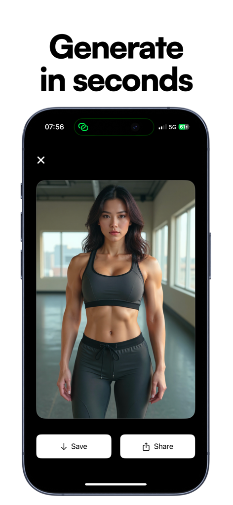AI Muscle Filter - Gigabody - Realistic AI muscle transformation for women in the Gigabody app
