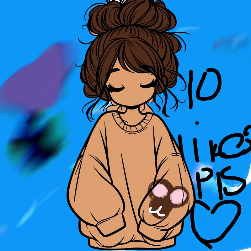 girl with baggy sweatshirt and messy bun