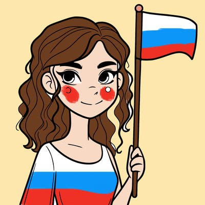 hot girl holding a flag