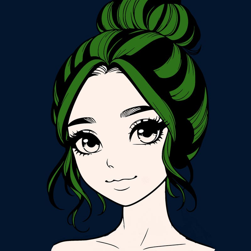 realistic pretty girl with hair in bun