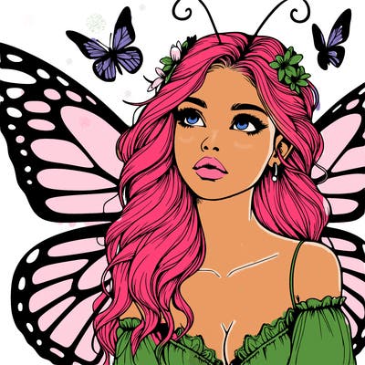 butterfly fairy realistic girl