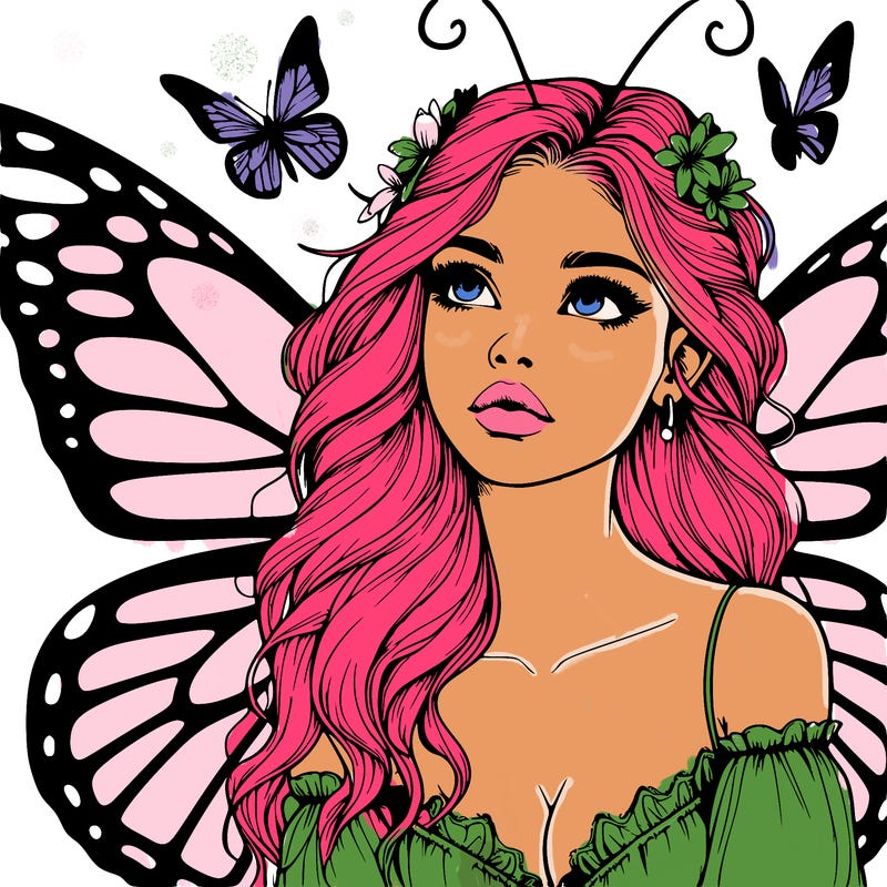 butterfly fairy realistic girl