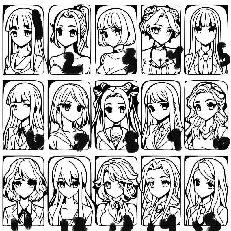 girls that look diffrent anime