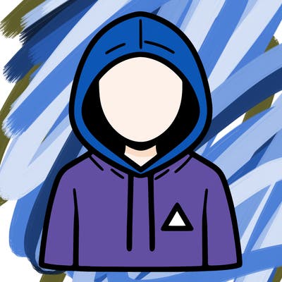 a person with non face waering a hoodie with a small triangle symbol