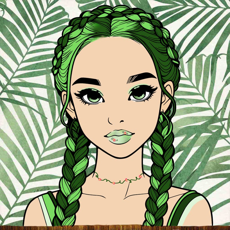 realistic girl with braids