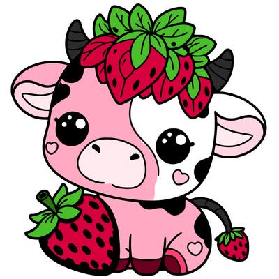 cute strawberry cow
