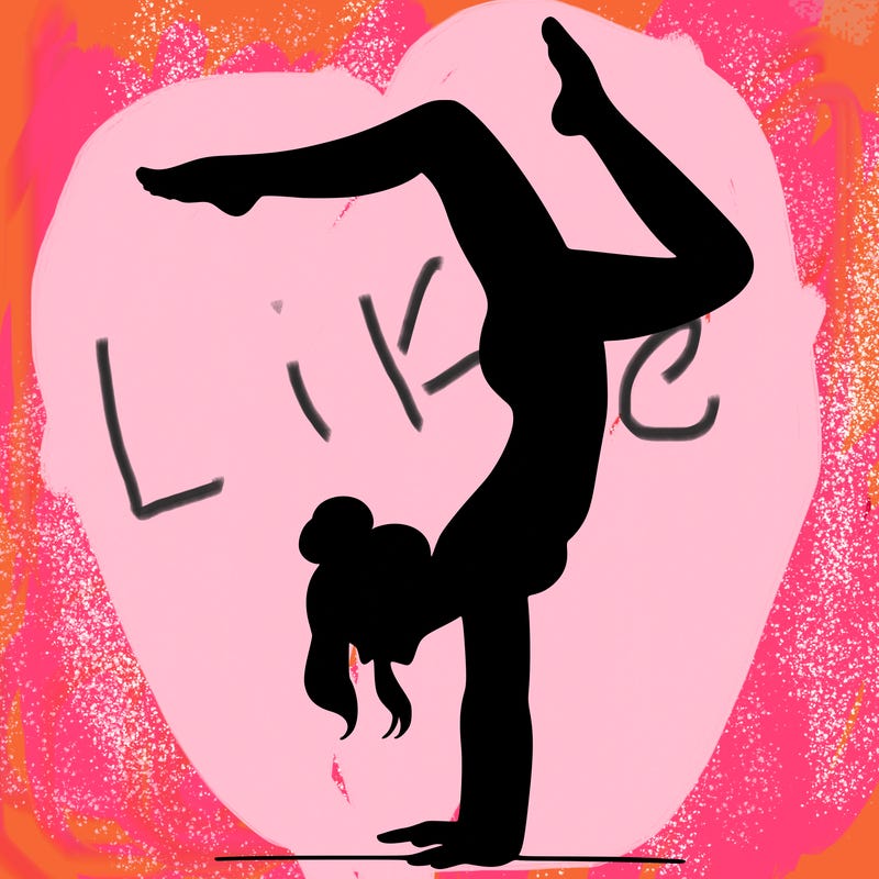 a woman doing a handstand