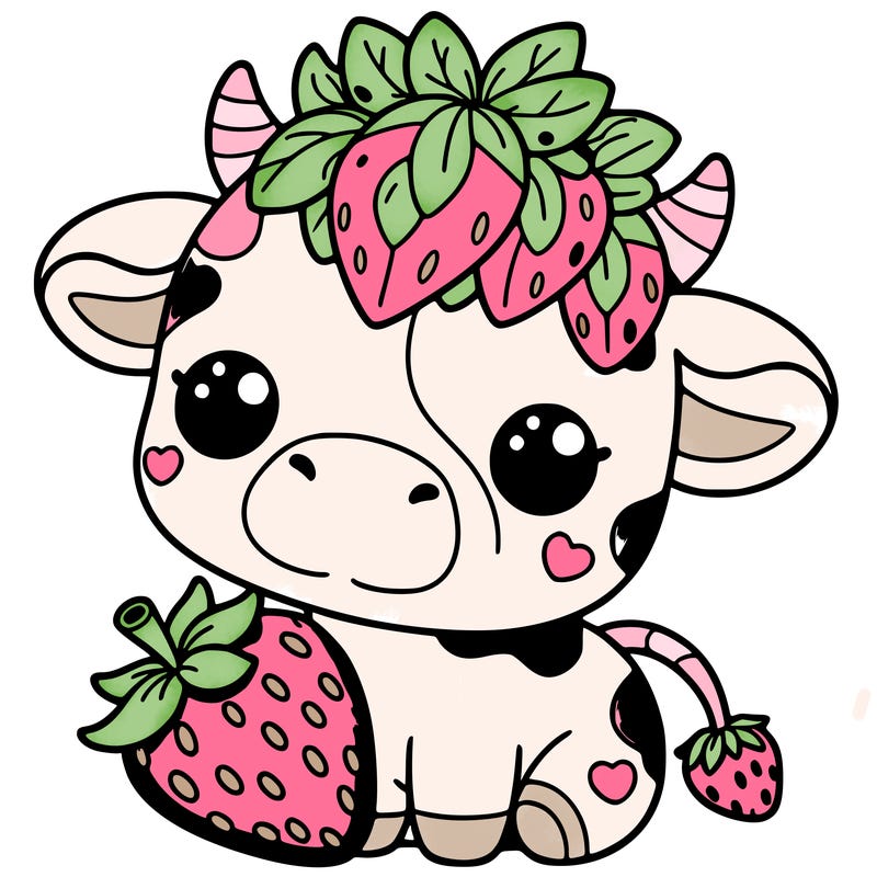 cute strawberry cow