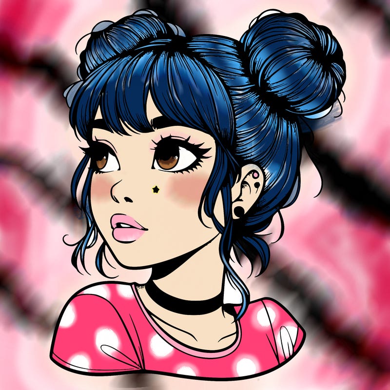 realistic girl with spacebuns