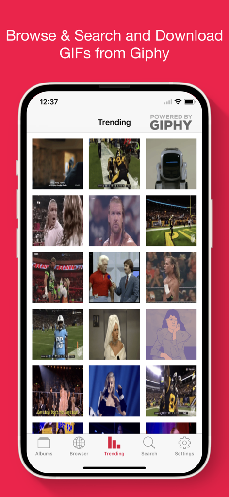 Gif Viewer & Player - The trending GIF collection screen powered by Giphy in the Gif Viewer and Player app