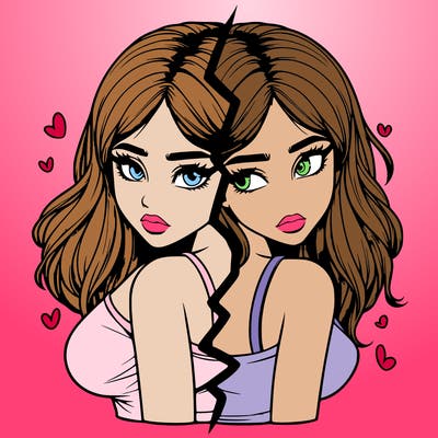 realistic girl split