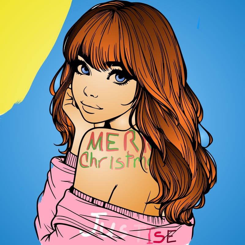 realistic girl with bangs looking over her shoulder